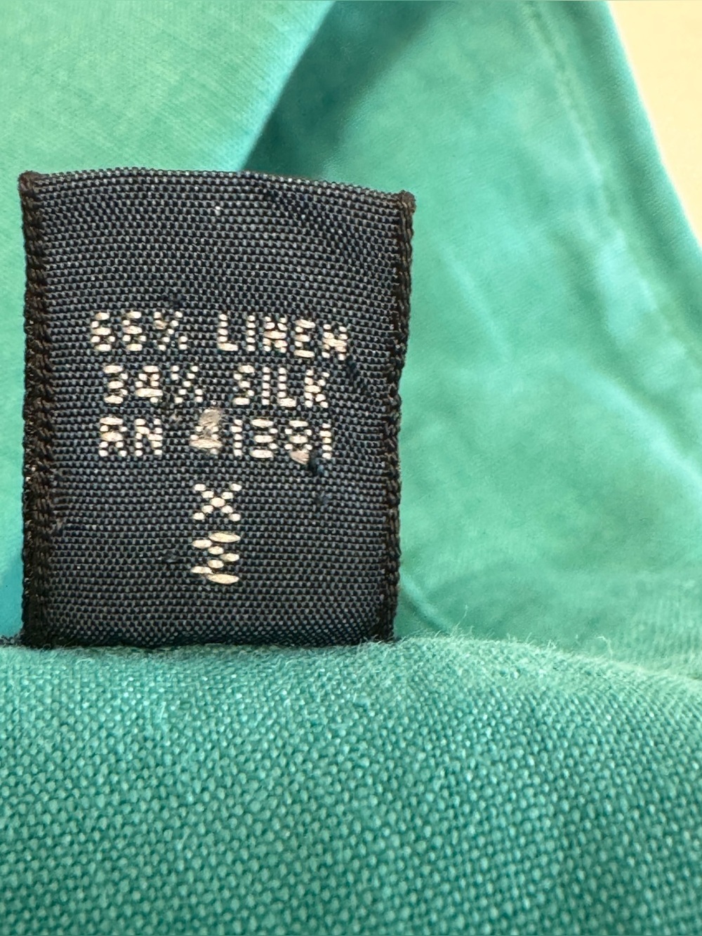 VTG Polo Ralph Lauren Linen Silk Safari Utility Button Shirt Men’s 2XL Teal Blue - Picture 4 of 8
